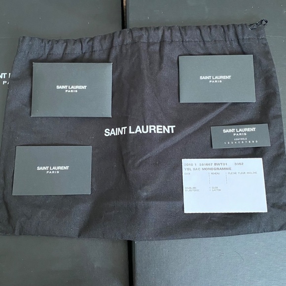 YSL Saint Laurent Chevron Monogram Matelassé Envelope Medium Bag Purse - Blue - Picture 9 of 13